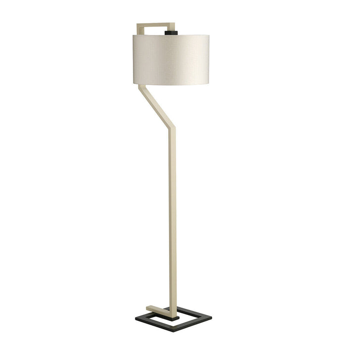 Floor Lamp Light Ivory Shade Cream And Dark Grey Painted Metal Base LED E27 60W Loops