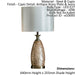 Table Lamp Capiz Detail Antique Brass Plate & Ivory Fabric 10W LED E27 Loops