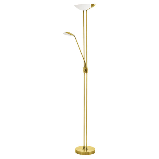 Floor Lamp Light Colour Brass Shade White Satined Glass Bulb LED 20W 2.5W 2.5W Loops