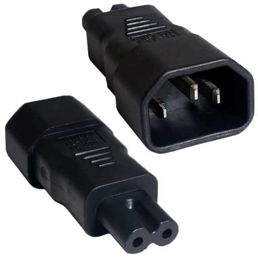 IEC Male Kettle (C14) to Figure of 8 Female (C7) Power Adapter 10A Plug Socket Loops