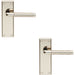 2x PAIR Round Bar Handle on Latch Backplate 150 x 50mm Polished & Satin Nickel Loops