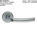 PAIR Curved Round Bar Handle on Round Rose Concealed Fix Satin Chrome Loops