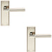 2x Round Bar Section Handle on Latch Backplate 150 x 50mm Polished Satin Nickel Loops
