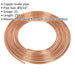 25ft Brake Pipe Copper Tubing - 22 Gauge - 3/16 Inch Pipes - 215bar Max Pressure Loops