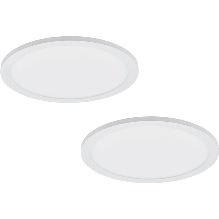 2 PACK 300mm Modern Ceiling Light White Slim Round Low Profile 17W LED 4000K Loops