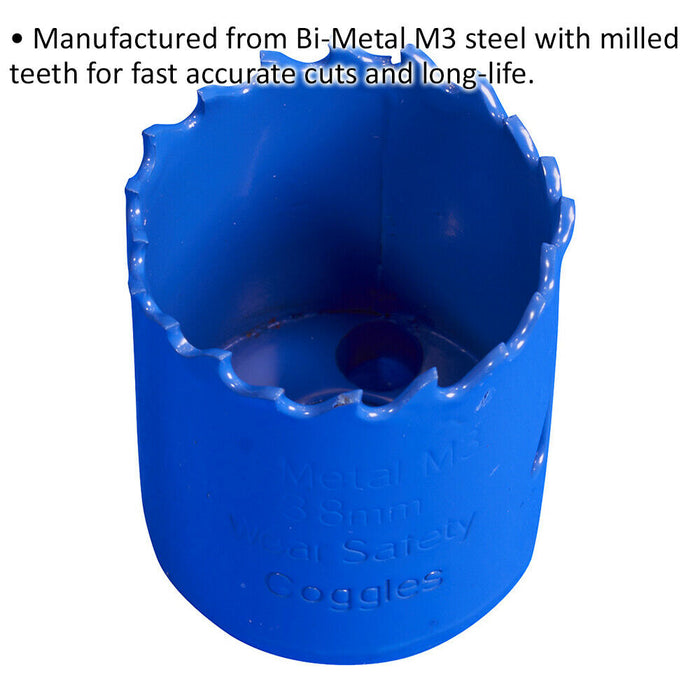38mm HSS Hole Saw Blade - Milled Teeth - Bi-Metal M3 Steel Long Lasting Drill Loops