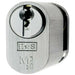 42mm Oval Single Cylinder Lock Master Key 10 Pin Satin Chrome Door Lock Loops