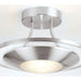 Semi Flush Ceiling Light Satin Chrome & Glass Modern Round Lamp & Rose Office Loops