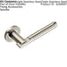 PAIR Round Bar Handle on 52mm Round Rose Concealed Fix Polished Satin Steel Loops