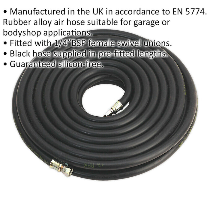 Heavy Duty Air Hose with 1/4 Inch BSP Unions - 15 Metre Length - 10mm Bore Loops