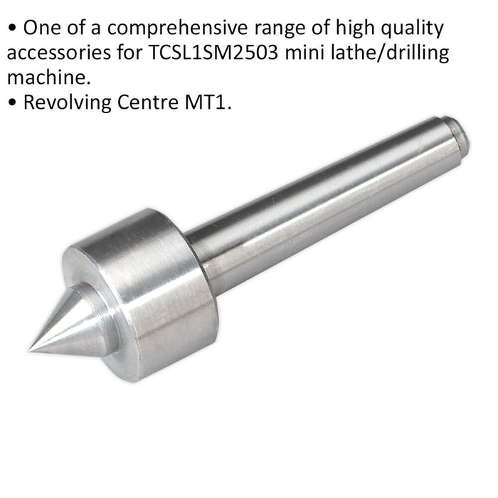 Revolving Centre MT1 - For Use With ys08817 Mini Lathe & Drilling Machine Loops