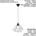 Hanging Ceiling Pendant Light Black Wire Cage 1x E27 Hallway Feature Lamp Loops