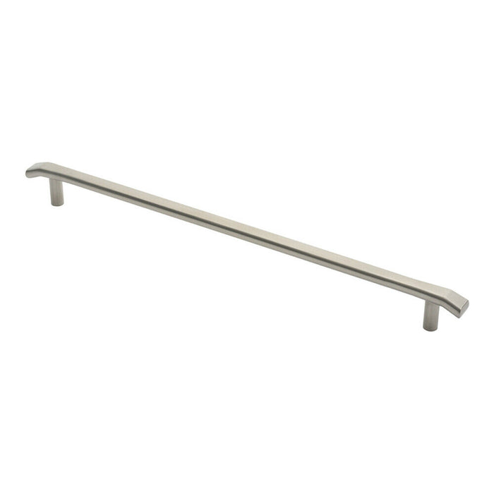 4x Flat Bar Pull Handle with Chamfered Edges 600mm Fixing Centres Satin Steel Loops