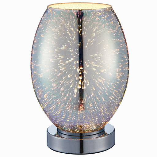 Touch On/Off Table Lamp Holographic Glass Shade Unique Modern Bedside Desk Light Loops