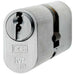 64mm Oval Double Cylinder Lock Master Key 10 Pin Satin Chrome Door Lock Loops