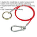 Breakaway Brake Cable - 1m x 3mm - Heavy Duty Split Ring & Securing Ring Loops
