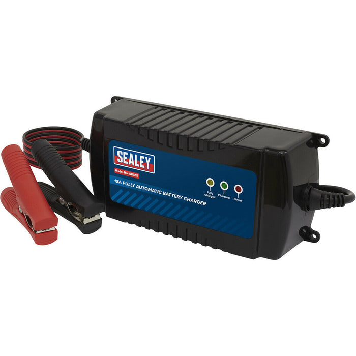 12V 15A Automatic Battery Charger & Maintainer - 40AH to 200Ah Batteries - 230V Loops