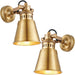 2 PACK Industrial Adjustable Wall Light Antique Solid Brass Shade Vintage Lamp Loops