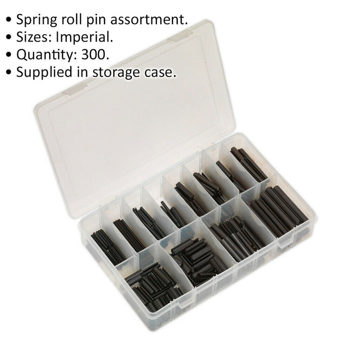 300 PACK - Assorted Size Slotted Spring Pins - Black Imperial Roll Pin Set Case Loops