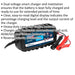 6.5A Compact Auto Smart Charger - Dual Voltage 6 / 12 Volt - Quick Connect Plug Loops