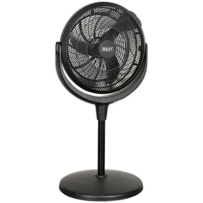 16" Desk & Pedestal Fan - 3 Speed Settings - Adjustable Height - 3-Pin UK Plug Loops