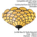 Tiffany Glass Semi Flush Ceiling Light Amber Geometric Inverted Shade i00059 Loops