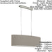 Ceiling Pendant Light & 2x Matching Wall Lights Satin Nickel Taupe Fabric Linear Loops