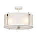 3 Bulb Ceiling Pendant White Satin Painted / Highly Polished Nickel LED E27 60W Loops