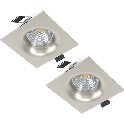 2 PACK Wall / Ceiling Flush Square Downlight Satin Nickel Spotlight 6W LED Loops