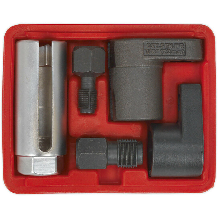 5 Piece Oxygen Sensor & Thread Chaser Set - 3/8" & 1/2" Sq Drive - Storage Case Loops