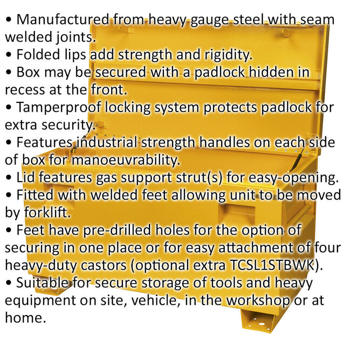 Heavy Duty Steel Truck Box - 1220 x 620 x 700mm - Gas Strut Supports - Locking Loops