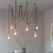 Multi Light Ceiling Pendant 6 Bulb Gloss Copper Industrial Adjustable Hang Hook Loops