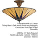 Tiffany Glass Hanging Ceiling Pendant Light Dark Bronze 3 Lamp Shade i00159 Loops