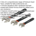 3 Piece Adjustable Wrench Set - 100mm 200mm & 250mm - Machined Jaws - Metric Loops