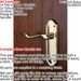 Door Handle & Latch Pack Brass Victorian Upturn Lever Turn Ornate Backplate Loops