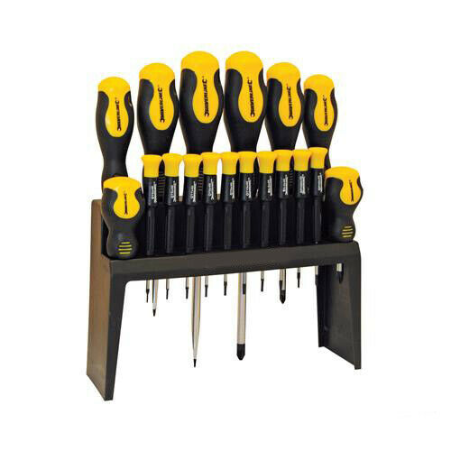 18 Piece Soft Grip Screwdriver Set Slotted PZD Phillips Torx Loops