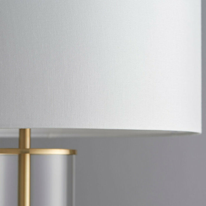 Touch Dimmable Table Lamp Gold Glass & White Shade Modern Bedside Feature Light Loops
