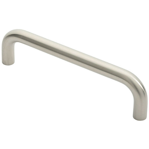 Round D Bar Pull Handle 244 x 19mm 225mm Fixing Centres Satin Stainless Steel Loops