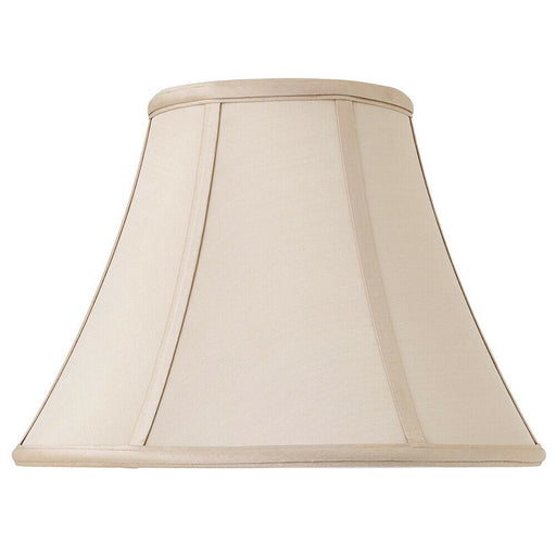 12" Inch Luxury Bowed Tapered Lamp Shade Traditional Oyster Silk Fabric & White Loops
