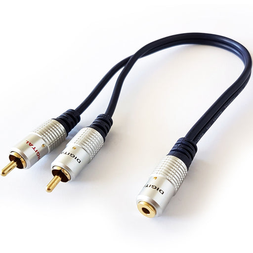 PRO 2 RCA Male To 3.5mm Stereo Socket Cable AUX Phono Jack Adapter Lead Loops