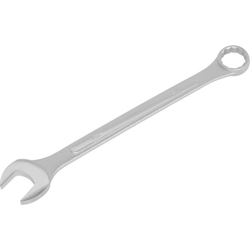 34mm Large Combination Spanner - Drop Forged Steel - Chrome Plated Polished Jaws Loops