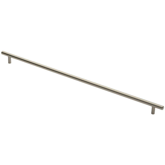 Round T Bar Cabinet Pull Handle 572 x 12mm 512mm Fixing Centres Satin Nickel Loops