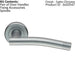PAIR Round Bar Handle with Arch Concealed Fix Round Rose Satin Chrome Loops