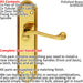 Door Handle & Latch Pack Brass Slim Victorian Scroll Lever Reeded Backplate Loops