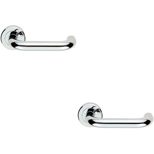 2x PAIR 19mm Round Bar Safety Handle Concealed Fix Round Rose Polished Chrome Loops