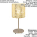 2 PACK Table Lamp Champagne Slim Stem Round Base Shade Gold Fabric E27 1x60W Loops