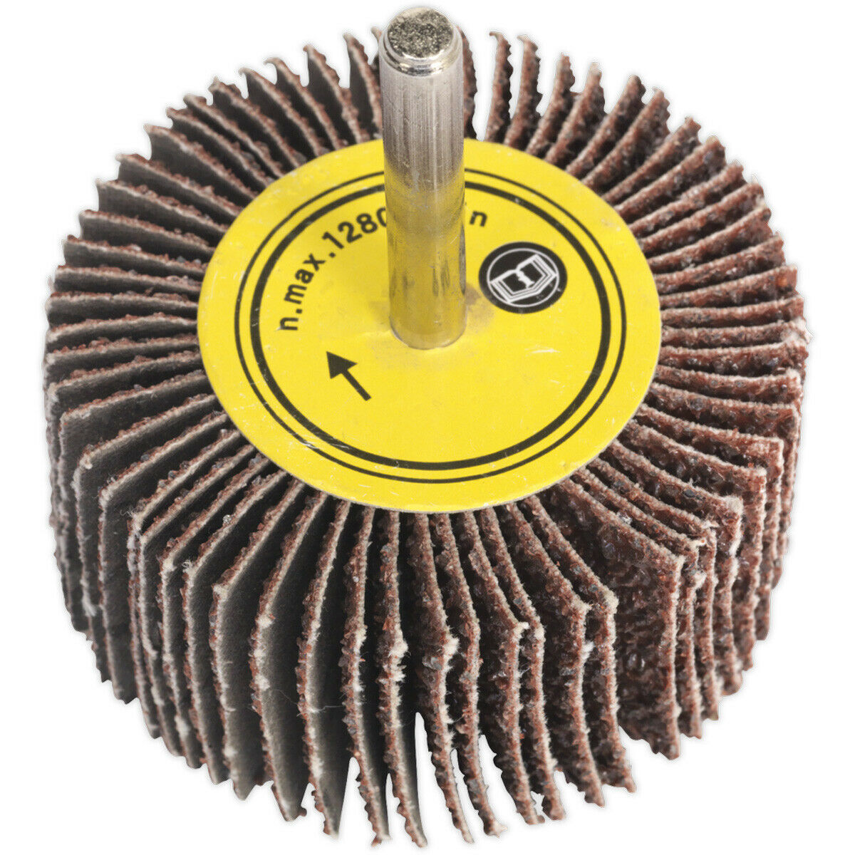 25 x 10mm Aluminium Oxide Flap Wheel - 6mm Shaft - 60 Grit - Abrasive Sanding Loops