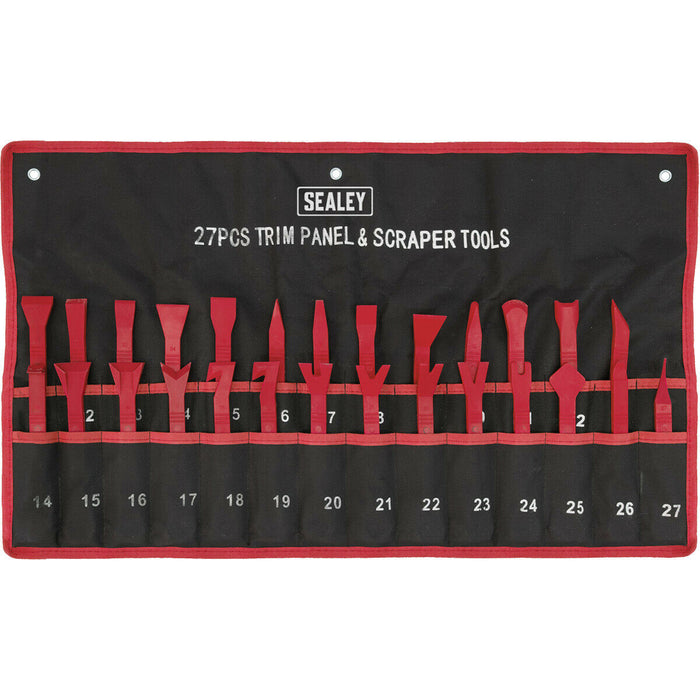 27 Piece Trim Clip & Panel Removal Set - Resilient Nylon - Heavy Duty Pouch Loops