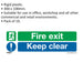 10x FIRE EXIT KEEP CLEAR Health & Safety Sign Rigid Plastic 300 x 100mm Warning Loops