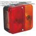 12V Rear Square Lamp Cluster - 4 Function - E-Approved - Stop Tail Indicator Loops